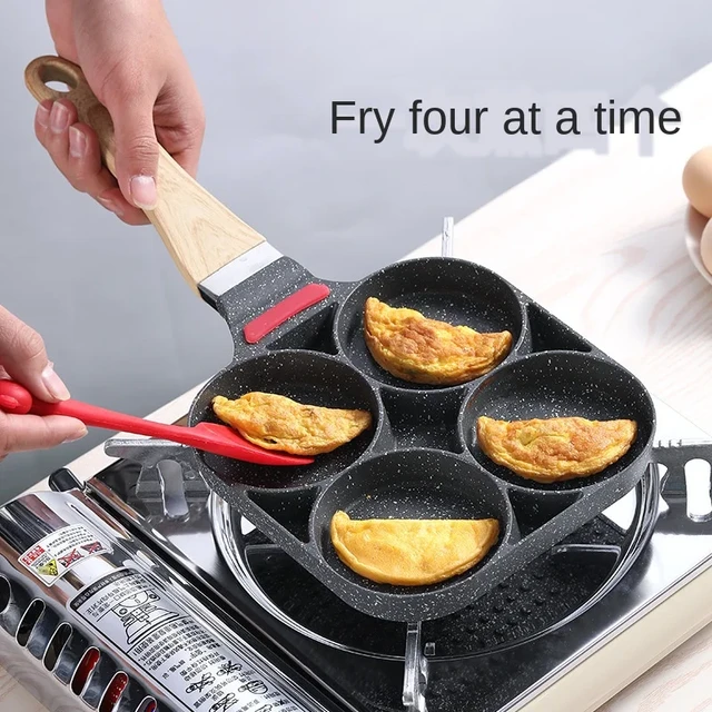 4hole Omelet Pan Frying Pot Thickened Nonstick Egg Pancake Steak Cooking  Pans Hamburg Bread Breakfast Maker Induction Cookware