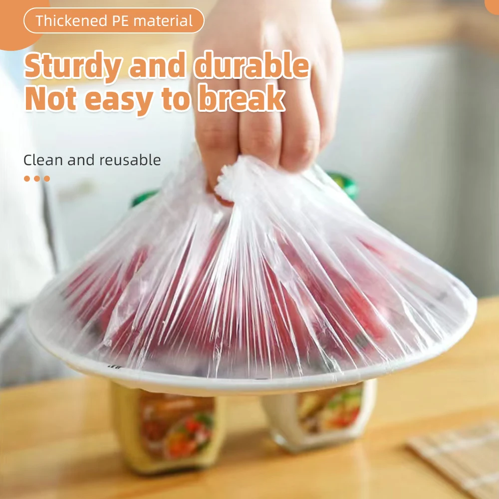 Disposable Food Cover Food Grade Fresh-keeping Plastic Bags 50/100/200pcs Vegetable Fruit Bowl Cover Kitchen Storage Accessories
