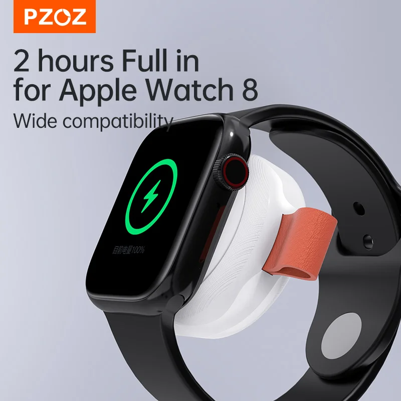 PZOZ Power Bank For Apple Watch Ultra 2 Portable Magnetic Charger Mini Type C Wireless Charging For iWatch Series 9 8 7 6 SE