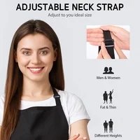 Tablier à bretelles réglable, 1 pièce, Logo personnalisé pour femmes avec poches, meilleur tablier de cuisine, tablier de coiffeur professionnel 4