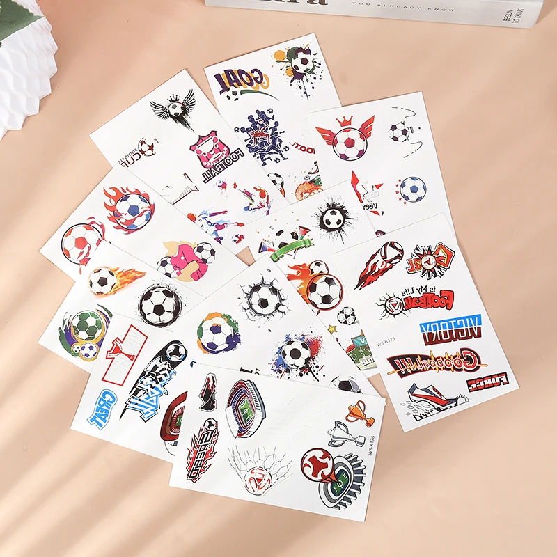 10PCS Waterproof Night Light Football Fake Tattoo Stickers Suitable for match fans and party decorations Supplies
