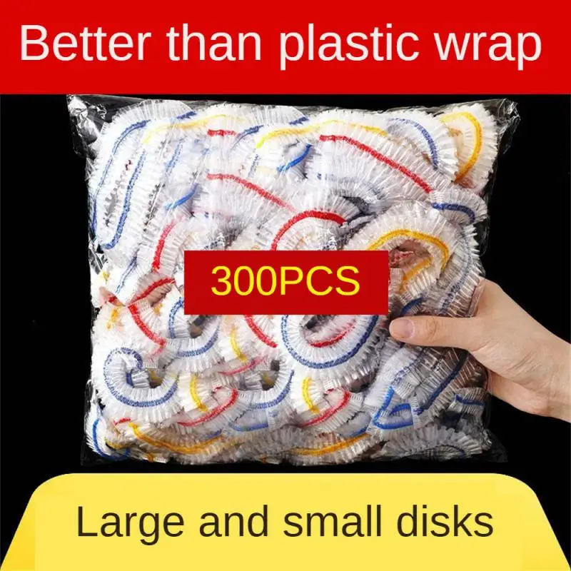Plastic Disposable Food Cover Colorful Elastic Wrap Food Covers Fresh-keeping Lid Plate Kitchen Nylon Packaging Bags Storage Bag