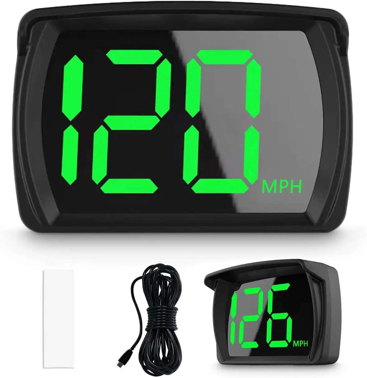 HUD con GPS para coche, velocímetro Digital Universal, proyector Kmh/Mph, medidor de velocidad con fuente grande, Cable USB, Plug & Play 1