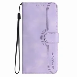 Chic Smile Wallet Phone Case - Fashion Wallet with Card Pocket and Protective Cover #NCB for Samsung M55 (Light Purple NC)