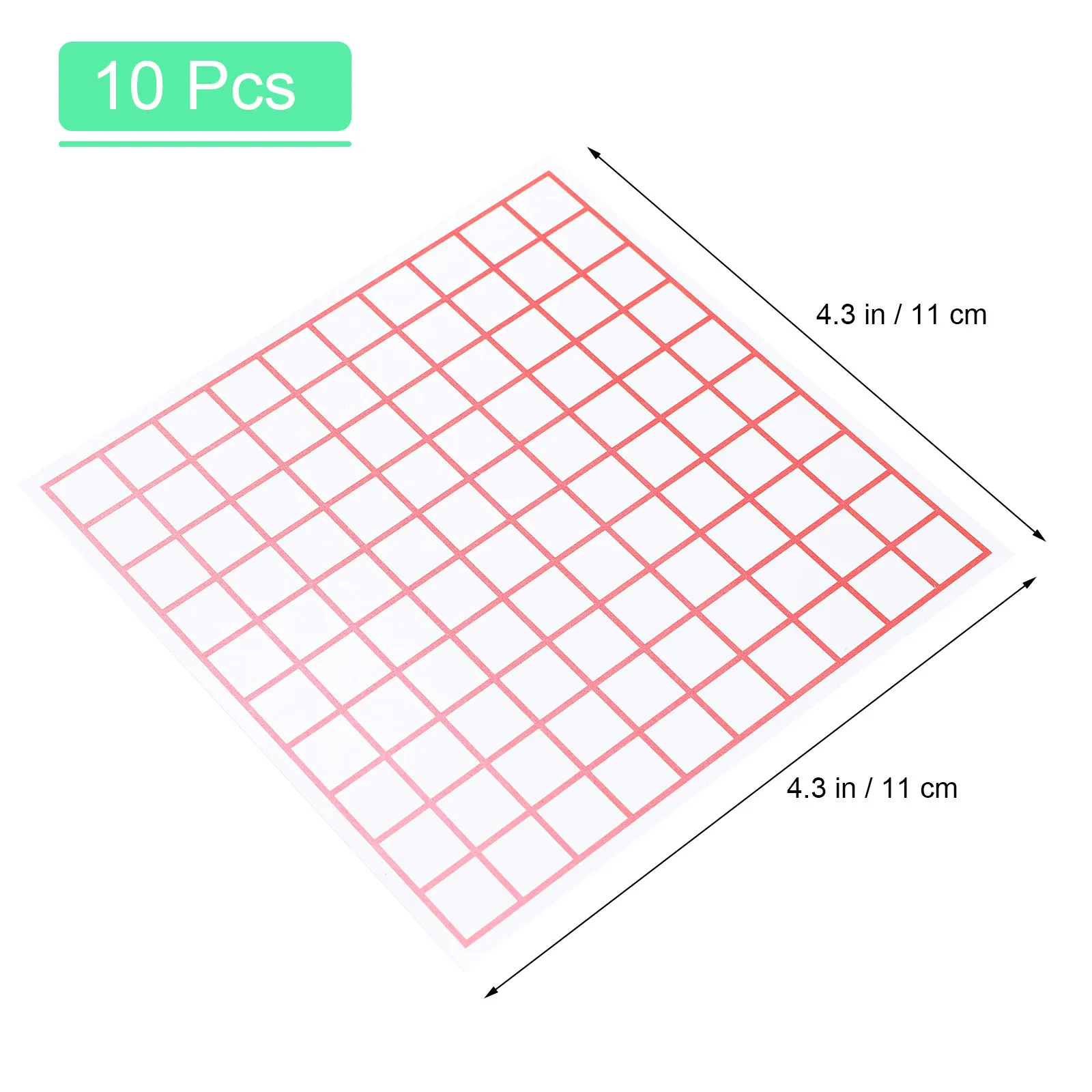 10Pcs 플라스틱 면적 측정 시트 시트당 100 그리드 1Cm X 1Cm 투명 수학 교육 보조 도구 면적 측정기 교육용
