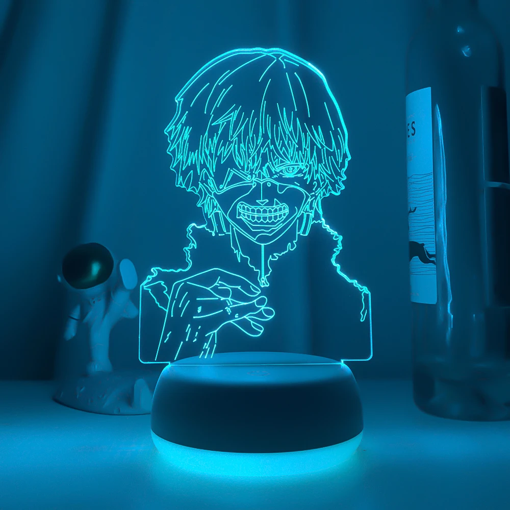 star night light Newest Tokyo Ghoul Ken Kaneki 3d Lamp for Bedroom Decor Nightlight Cool Birthday Gift Acrylic Led Night Light Anime Tokyo Ghoul led night light