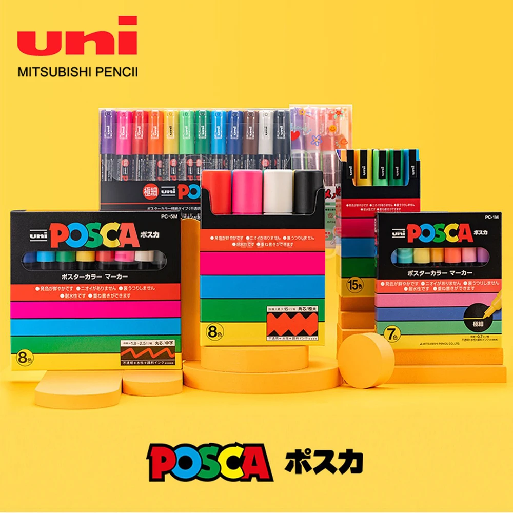 Wholesale UNI POSCA Markers Pen Set PC 1M, PC, 3M, PC 5M For POP  Advertising, Posters, Graffiti, Note Marker Pen, Hand Painted Art Supplies  From Japan 231124 From Jiu10, $25.88