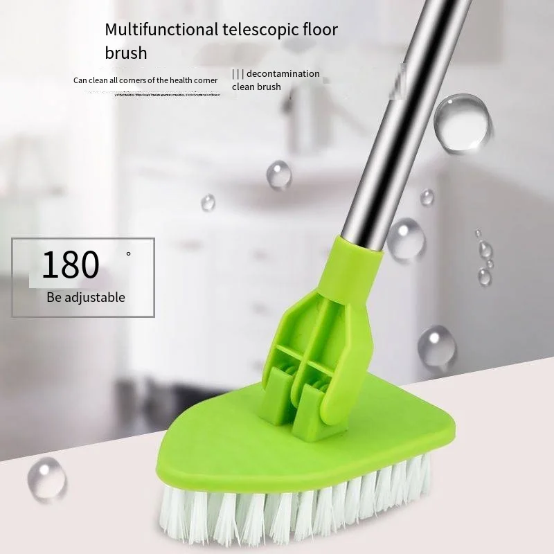 3 In 1 Scrub Cleaning Brush with Extendable Handle 180 Degree Rotatable Shower Tub Tile Scrubber Brush Household Cleaning Tools