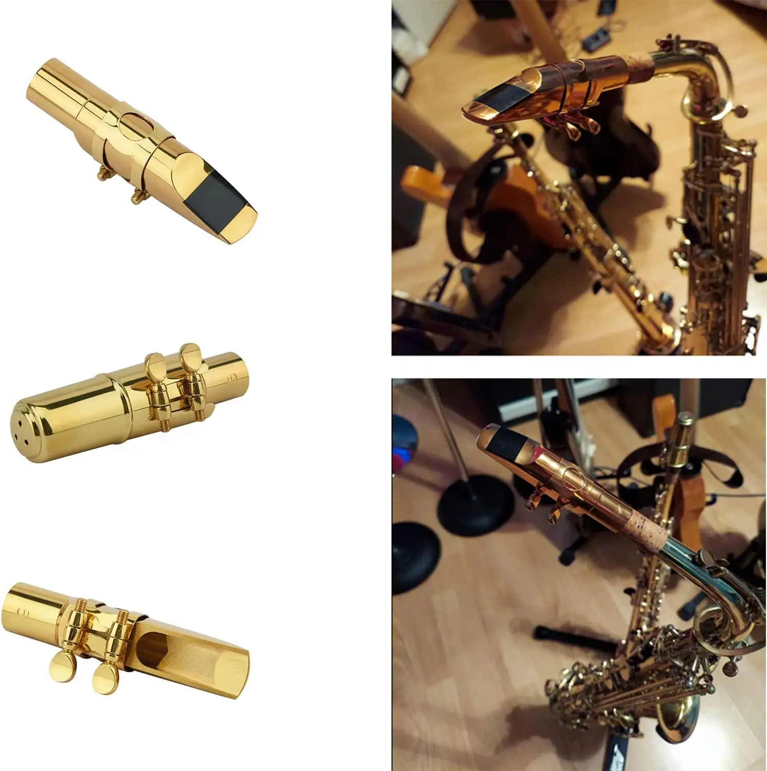 Tenor Soprano Alto Saxophone Metal Mouthpiece Gold Lacquer Mouthpiece Sax Mouth Pieces