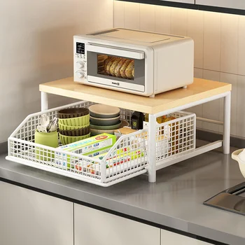 Pull-Out Storage Rack With Drawers 1