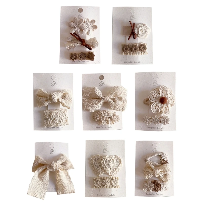 

Kids Hairpins Girls Hair Clip Aesthctic Flower Bowknot Hair Pin for Little Baby Retro Cloth Fabric Child Headdress