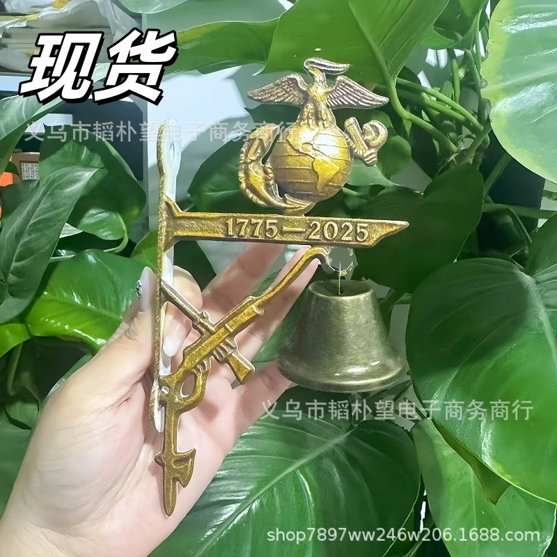 레트로 야외 벨 Usmc 250 주년 기념 벨 교수형 정원 벨 벽 마운트 초인종 장식 정문 집 외부 장식
