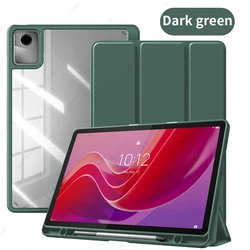 Clear Transparent Acrylic Hard Cover with Tri - Fold Stand and Auto Wake/Sleep Feature (Dark Green)