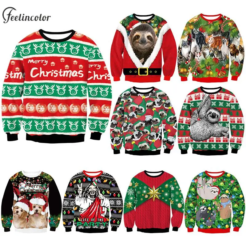 Pullover Kawaii Animal Graphics Sweatshirt for Men Crewneck Tracksuit Ugly Christmas Streetwear 90S Vintage Autumn Male Clothing casual camouflage hunting animal wild deer 3d hoodie sweatshirt men s tracksuit 2 piece set sportwear men clothing suit