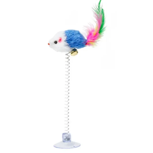 Cartoon Pet Cat Toy Stick Feather Rod Mouse Toy with Mini Bell Cat Catcher Teaser Interactive Cat Toy Kitten игрушки для кошек 6