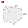 Jacquard Square Ottoman Stool Cover Elastic All-inclusive Footrest Slipcovers Living Room Anti-dust Footstool Case Pouf Covers 2