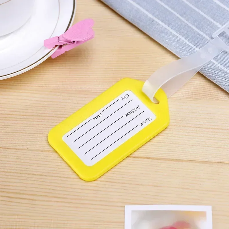 DIY 1pc Luggage Tags Suitcase Label Plastic Bag Travel Tag Name Address ID Label Baggage Holder Garment Tags Accessories