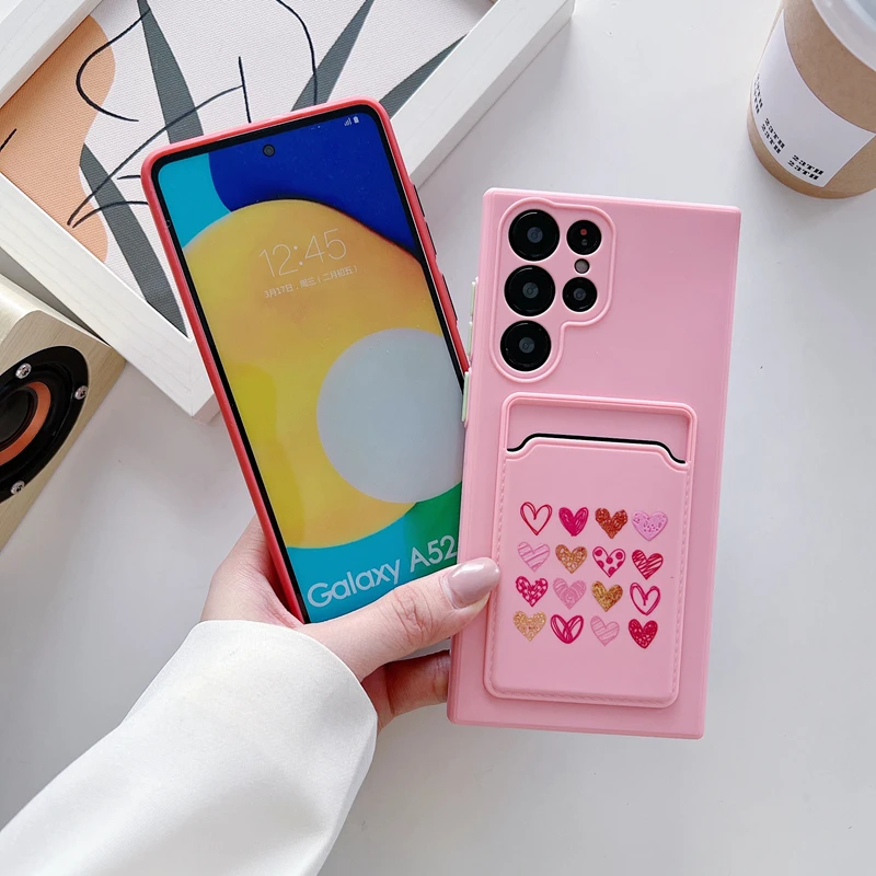 Cartoon Card Slot Holder Wallet Phone Case with Back Cover