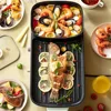 1600W Electric Stove, 220V Hot Pot Electric Cooker With Grill,Multi-Function Electric Roaster Pan,Non-Stick Cooking Surface 3
