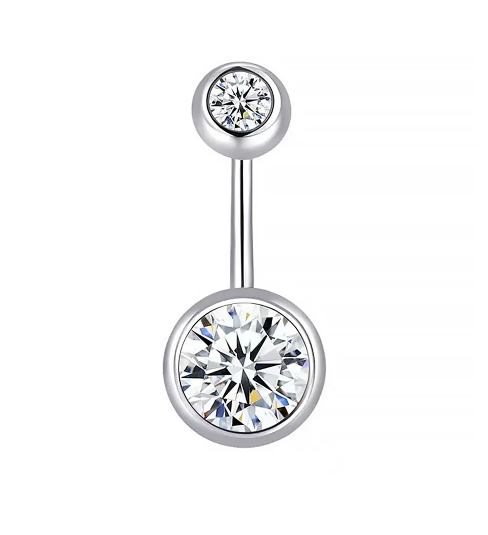 BARRA PANCIA ARTIGLIO Stella Doppio Cristallo Gemma Chirurgico 126142966864 - Foto 4