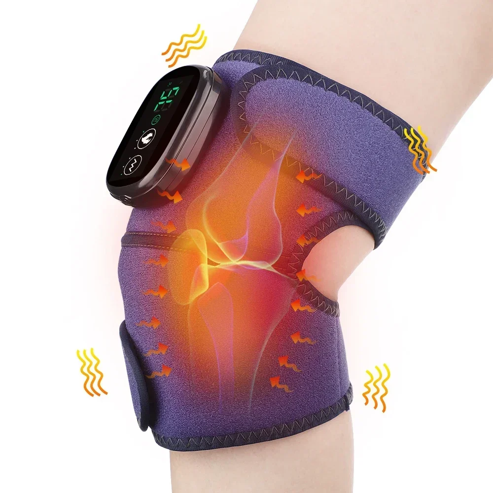 Eletric Heating Device Vibration Physiotherapy Knee Pads for Elbow Joint Osteoarthritis Rheumatic Pain Warm Massage_voghion.com