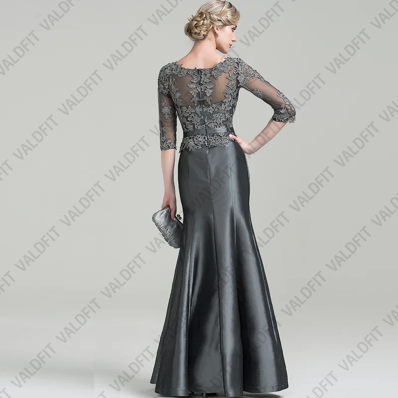 Long Mermaid Grey Satin Mother of the Bride Dresses for Weddings Party Dress vestidos para madre de novia