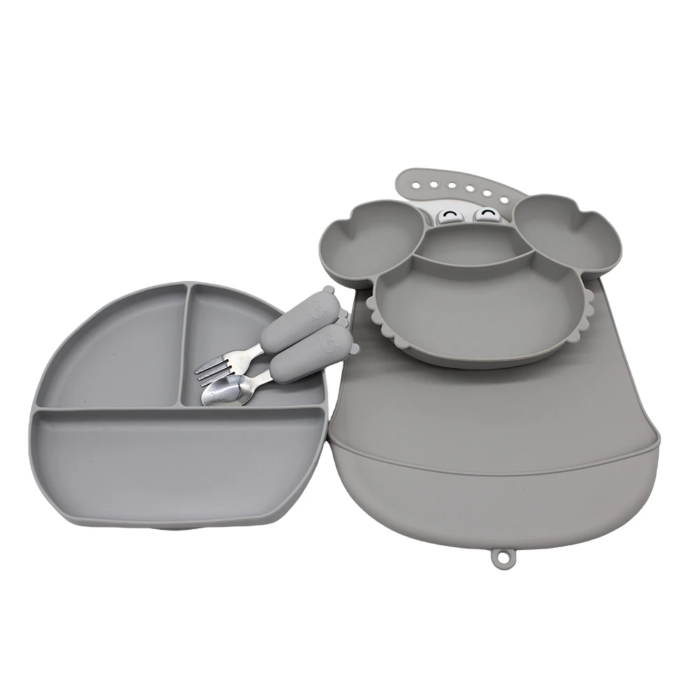 5-Piece Silicone Tableware Set with Free Name Engraving Creative gifts tailored for boys and girls