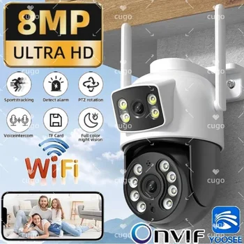 4K 8MP WiFi Surveillance Camera Dual Lens 10X Zoom PTZ IP Camera Auto Tracking Audio Video ONVIF Security CCTV Camera YOOSEE 1