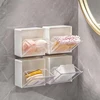 1pc Wall Mounted Cotton Pad Storage Boxes Dustproof Bathroom Organizer For Cotton Swabs Makeup Adhesive Jewelry Holder Box 1