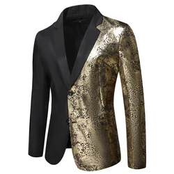 luxury 2024 Fashion New Men's Casual Boutique Business Bronzing Design Evening Dress Suit / Male Slim Fit Blazers Jacket Coat