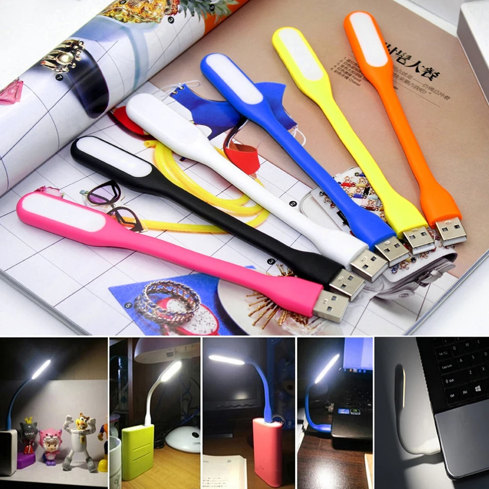 8pcs Portable USB 5V LED Reading Lamp Mini Book Light Foldable Camping Night Light Table Lamps For Power Bank PC Notebook Laptop