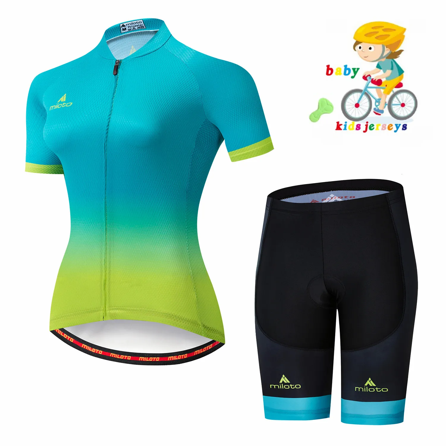 MILOTO-Kids Cycling Jersey Set, Children's Clothing, Road Bike Shirts, Bicycle Pant, MTB Outdoor Clothes,