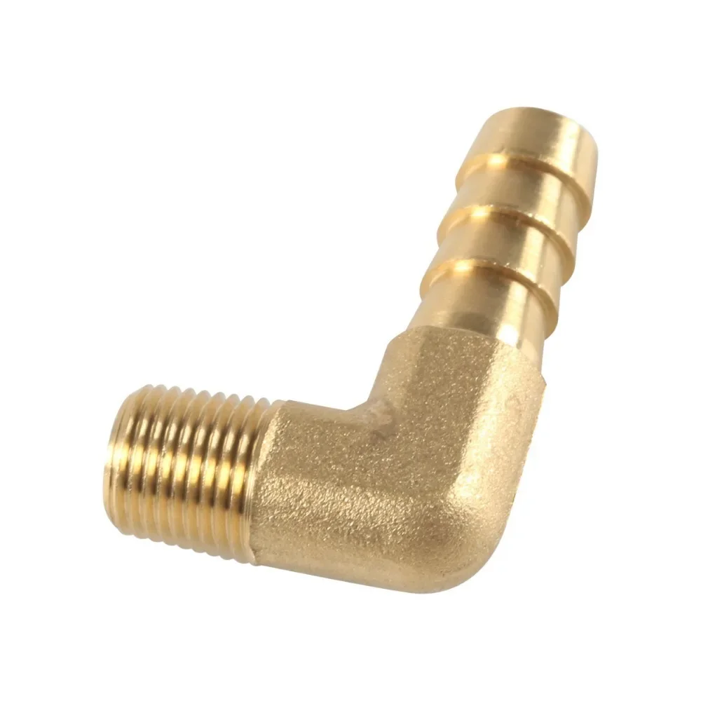 Elbow 90 Degree 1/8" 1/4" 3/8" 1/2" 3/4" NPT Male 1/4-3/4 Inch Hose Barb Tail Brass Pipe Fitting Connector Adapter Water Gas Oil