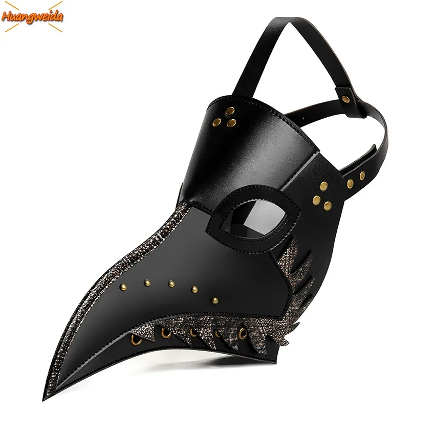 

Woman Plague Doctor Mask Black Death Halloween Steam Punks Beak Synthetic Leather Halloween Masks Steampunks Prop Carnival