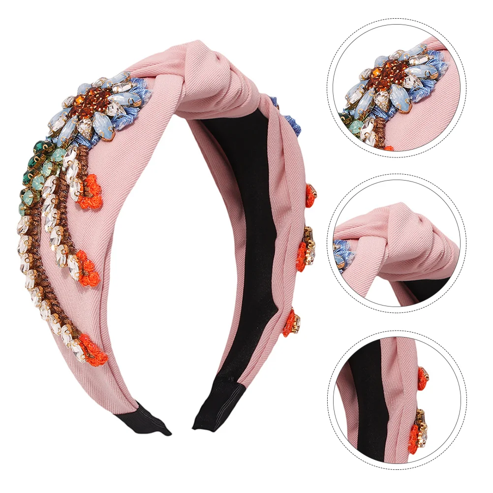 

1pc Rhinestone Headdress Woman Retro Style Headdress Embroidery Hair