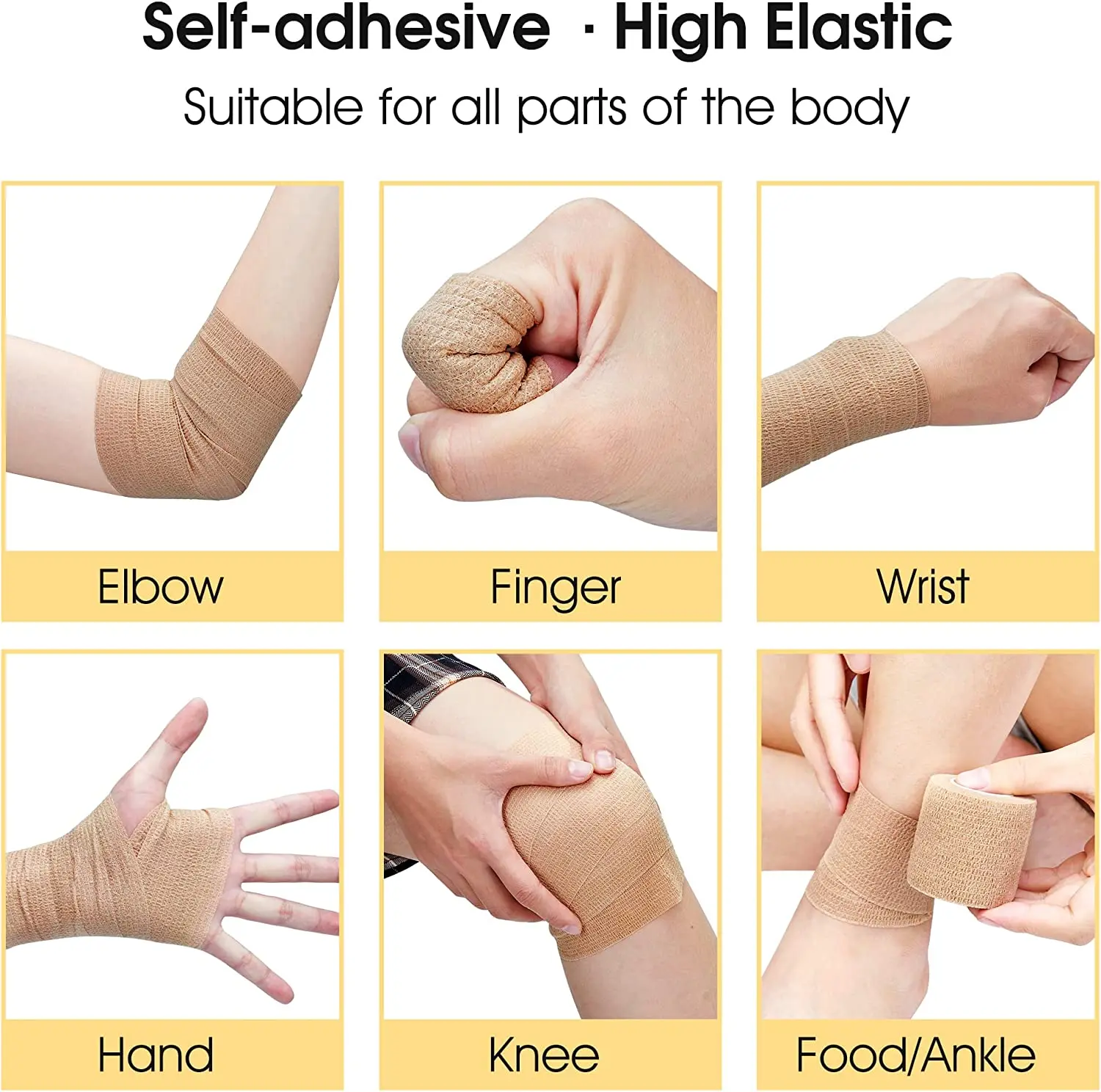 Sports Bandage Elastic Elastoplast Self Adhesive Tape Protect Wrist Palm Finger Arm Shoulder Knee Ankle Pets Leg Tattoo Safety 3