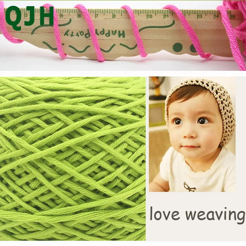 3pcs Organic Cotton Yarn Pure Color Crochet Yarn Soft Strands Hank Knit  Washable