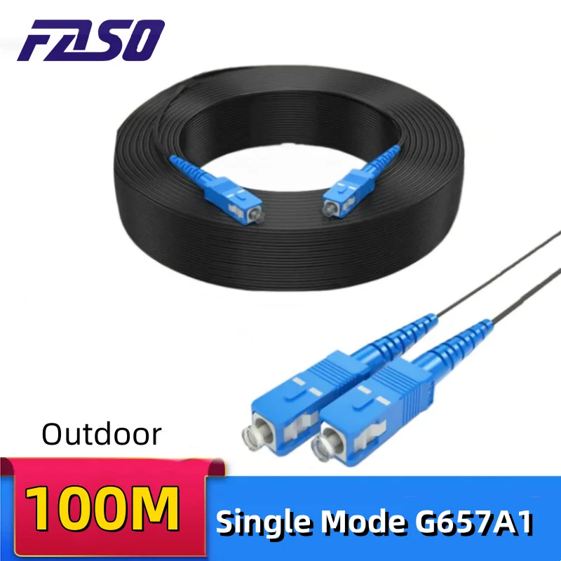 

100M SC/UPC to SC/UPC Outdoor Fiber Optic Patch Cord Single Mode G657A1 SM SX FTTH Fiber Cable UPC Drop Cable Wire LSZH