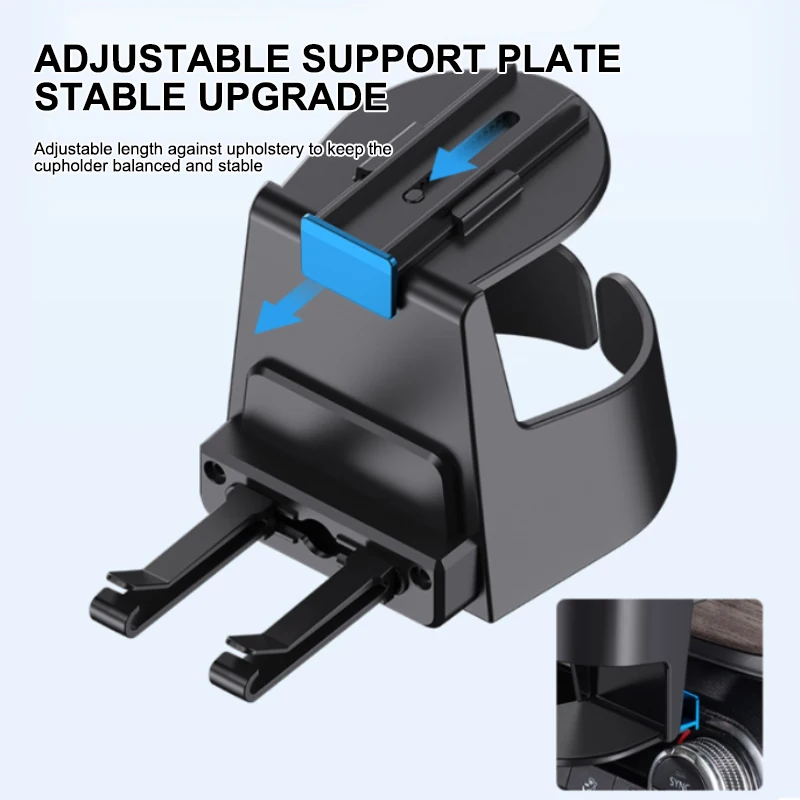 Black ABS Car Air Vent Cup Holder Stable Anti Shake Design