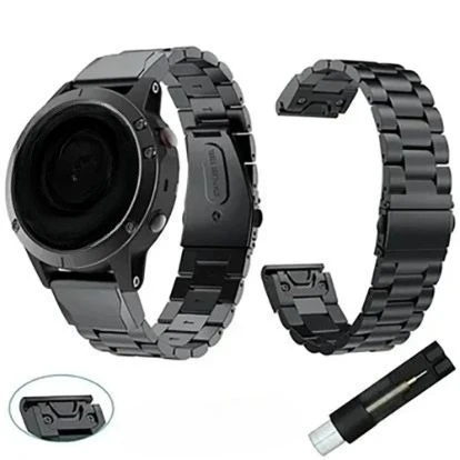 Premium Stainless Steel Watch Strap - QuickFit Adjustable Band, 22mm/26mm