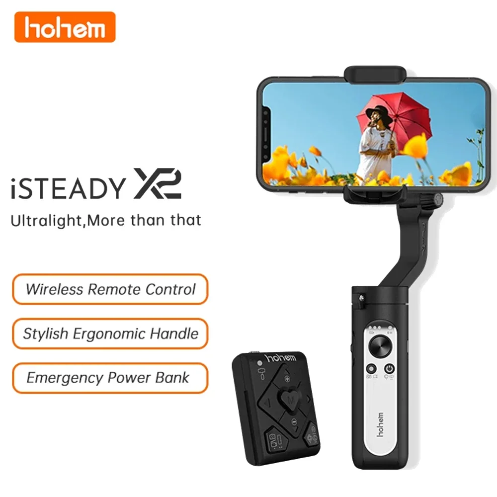 

Hohem iSteady X2 Smartphone 3-Axis Gimbal with Remote Control Foldable Handheld Phone Stabilizer for iPhone/Samsung/Huawei