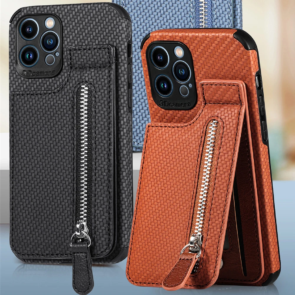 

For Samsung Galaxy S23 Ultra Case, S22, S21, S2 Card, Mobile Phone Cases,Wallet Holder, Zippered Bag, Kickstand Protection Cover