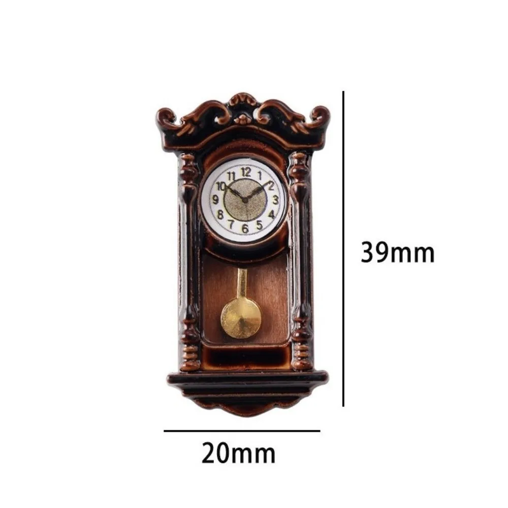 1/12 스케일 인형 집 벽시계 레트로 클래식 벽시계 모델 시뮬레이션 미니어처 벽시계