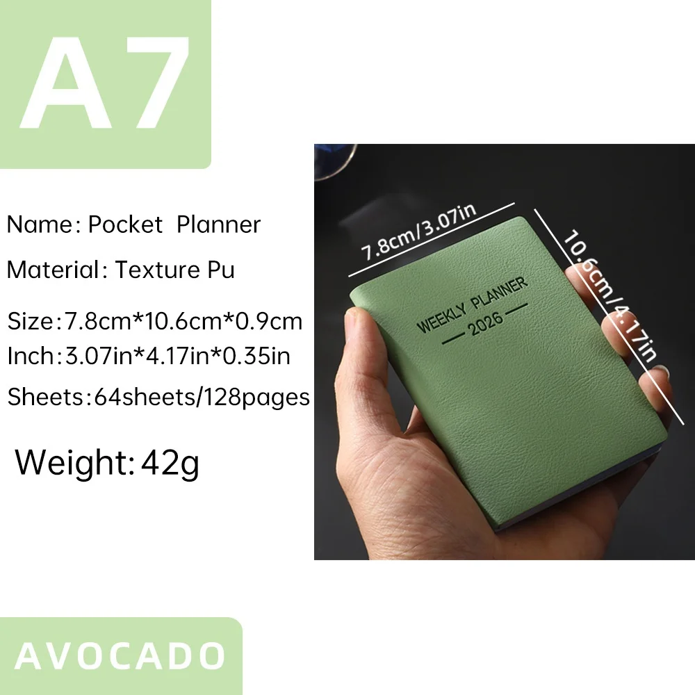 Compact 2026 Weekly Planner: Mini Portable Pocket Notepad