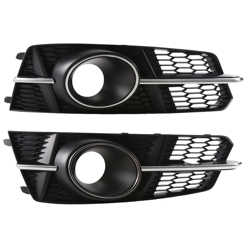 

2Pcs Front Bumper Fog Light Grille Fog Lamps Mask Cover For A6 C7 S-Line Spare Parts Racing Grills 4G0807681AG 4G0807682AG