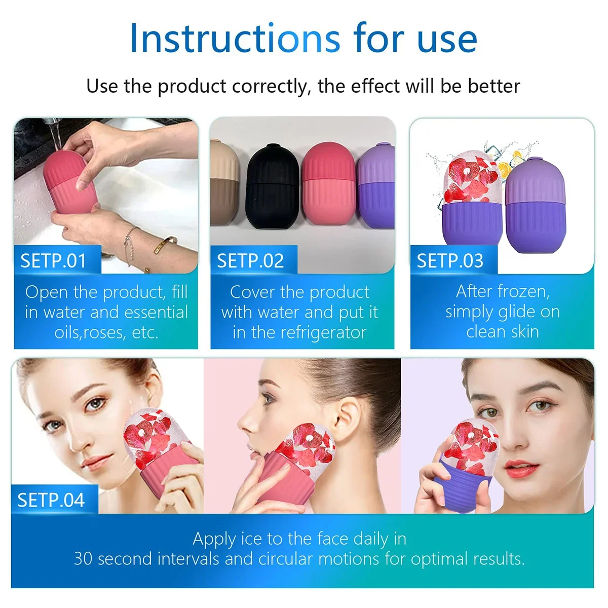Ice Face Roller Facial Lifting Contouring Tools Silicone Ice Cube Trays Ice Globe Balls Eye Face Massager Beauty Skin Care Tools
