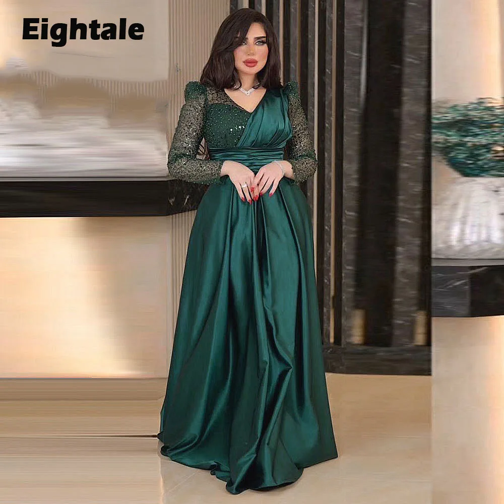 green emerald velvet dress Andrea and Leo A1289 Long Prom Dress Champagne / 4