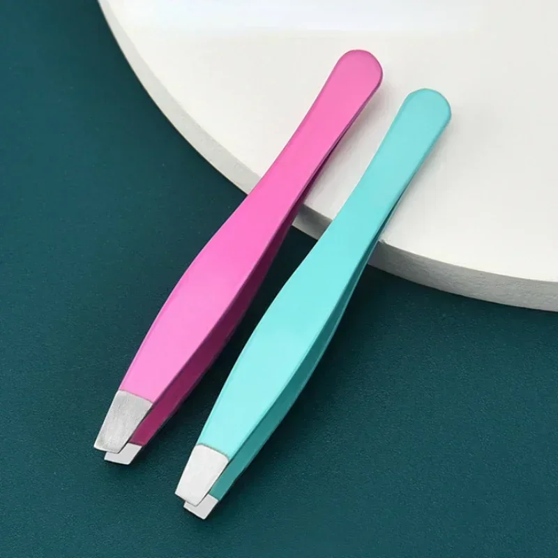 Eyebrow Tweezers Removal Clip for Eyelash 1/4pcs Stainless Steel Hair Extension Tweezer Colorful Professional Makeup Beauty Tool