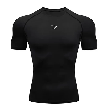Men Running Compression Short Sleeve Sport Tees Gym Fitness Sportshirts Male Jogging Tracksuit Homme Athletic Shirt Tops 1