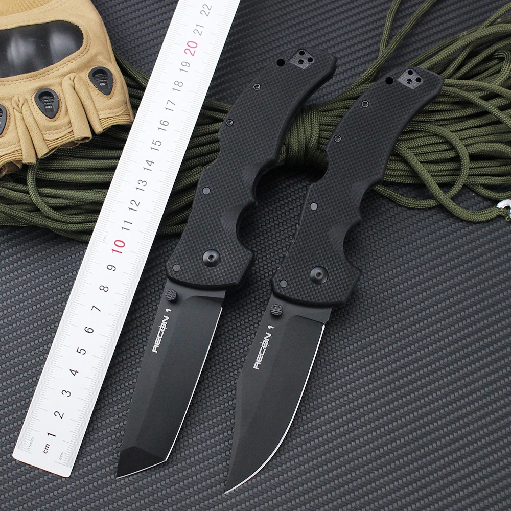 Cold New Outdoor Tanto Folding Knife RECON 1 AUS10A Steel Blade Military Tactical Survival Quick Hunting Large Knives EDC Tools 2